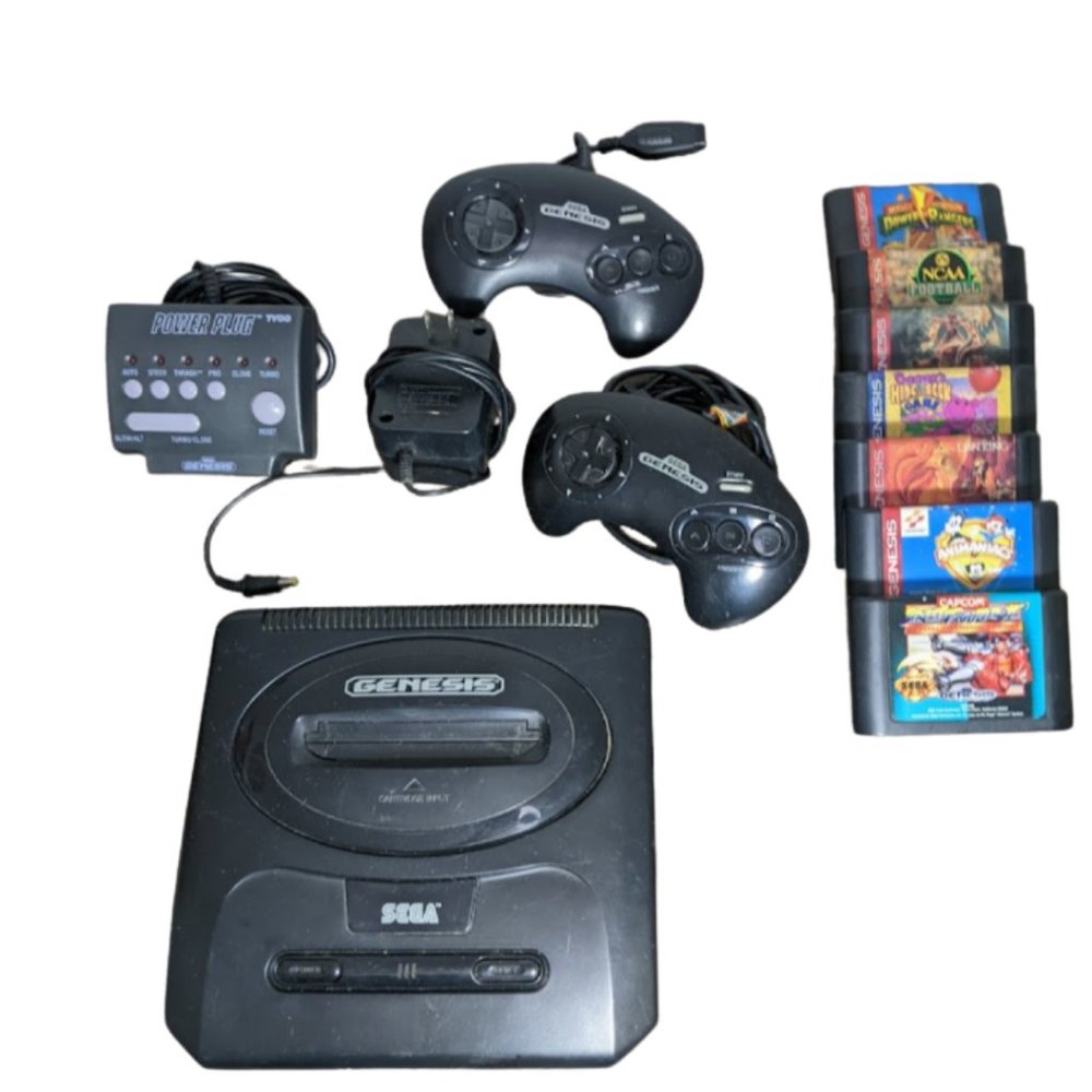 MODEL 2 SEGA GENESIS CORE SYSTEM, 2 controllers, power plug, power supply